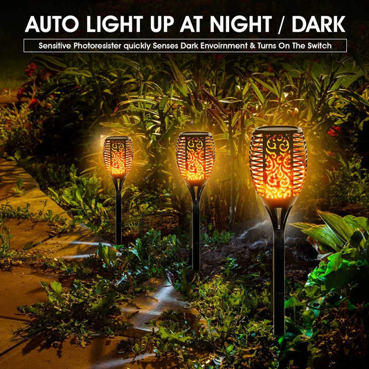 Luma Glow Waterproof Solar Flame Flickering Torch Lights