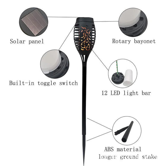 Luma Glow Waterproof Solar Flame Flickering Torch Lights